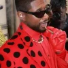 Usher Red Polka Dot Oversized Coat For Sale