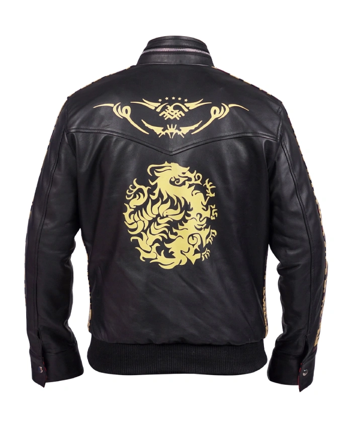 Video Game Final Fantasy VII Remake Leslie Kyle Black Leather Jacket