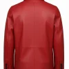 Vintage Style Zip Up Red Leather Jacket For Men