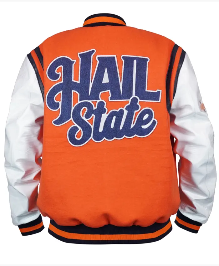 Virginia State University Motto 2.0 Orange Varsity Jacket