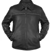 Vivet Signature Black Leather Jacket crafted from premium genuine leather