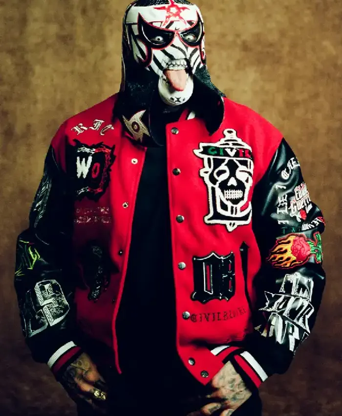 WWE LWO Radiant Red and Black Letterman Varsity Jacket for Men and Women