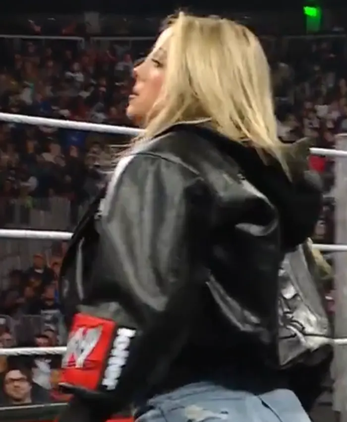 WWE RAW 2026 Liv Morgan RAW is WAR Black Leather Bomber Jacket
