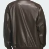 buy 2026 Adidas Originals Brown Leather Bomber Jacket