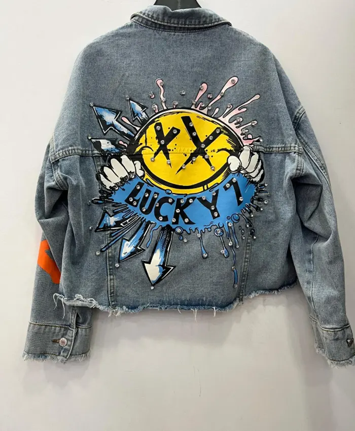 rhinestones denim Blue jacket