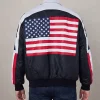1990s Vintage Michael Hoban USA Flag Bomber Leather Jacket