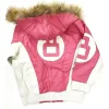 8 Ball Shearling Pink Hooded Jacket Back