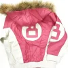 8 Ball White and Pink Leather Jacket with Removable Hood