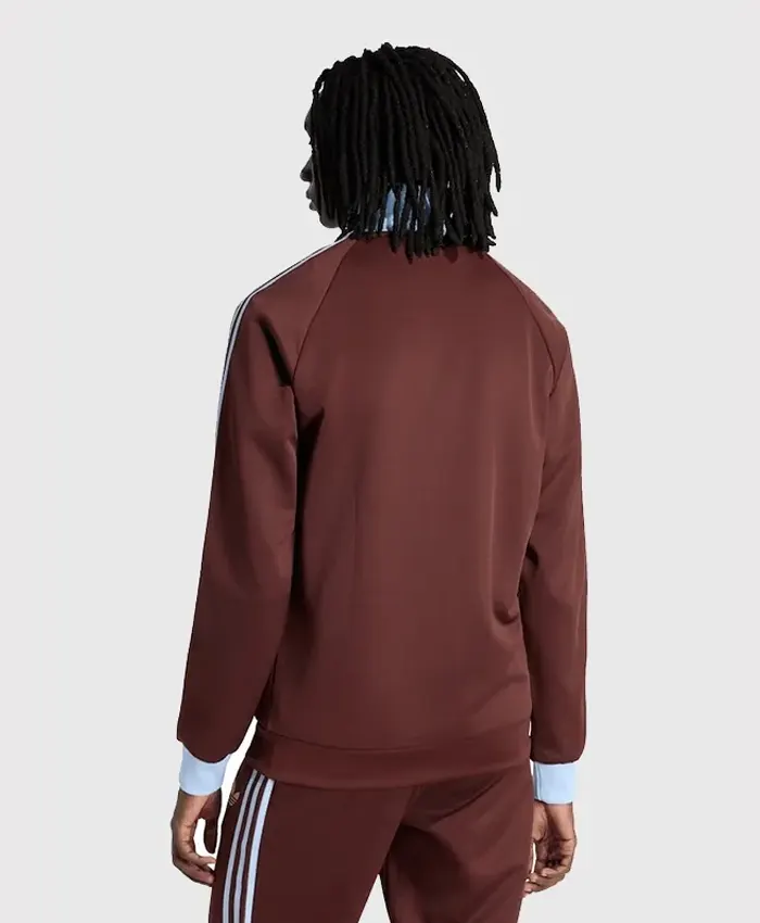 Aston Villa Brown Adidas Track Jacket for Unisex