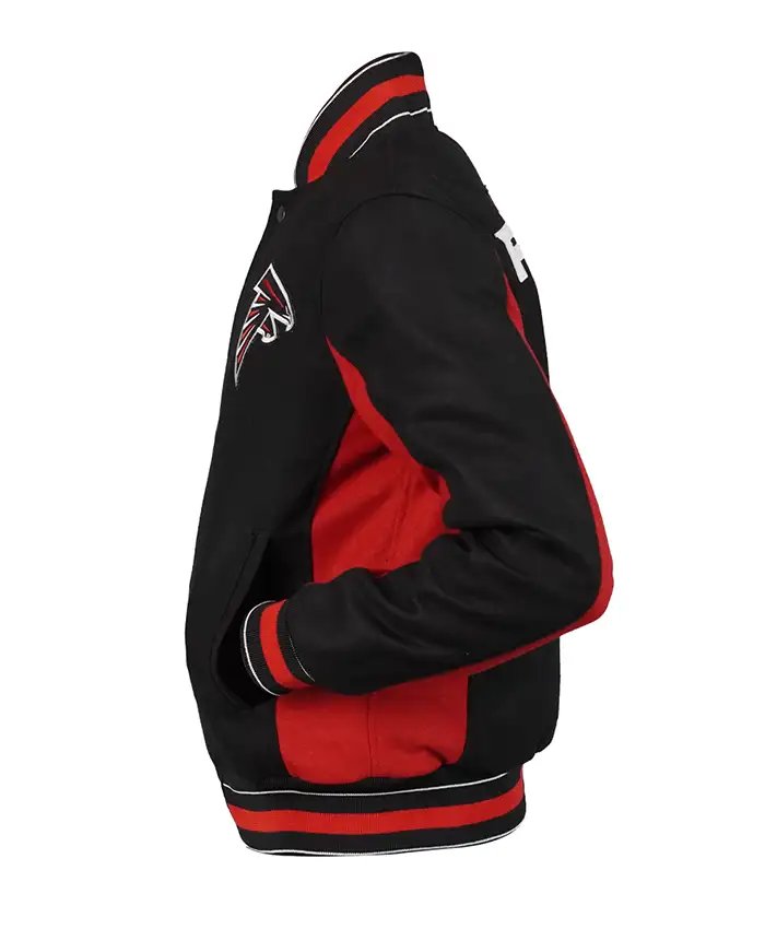 Atlanta Falcons Black and Red Varsity Jacket Side