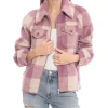 Avec Les Filles Pink and Cream Plaid Jacket Fornt