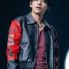 BTS Swimside Event Kim Taehyung USA Leather Jacket Front
