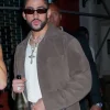 Bad Bunny Met Gala After Party 2023 Brown Suede Leather Jacket