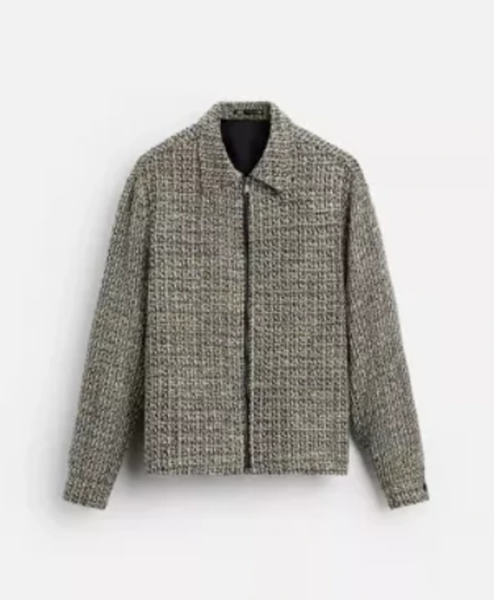 Brian Shrinking S03 tweed zip jacket