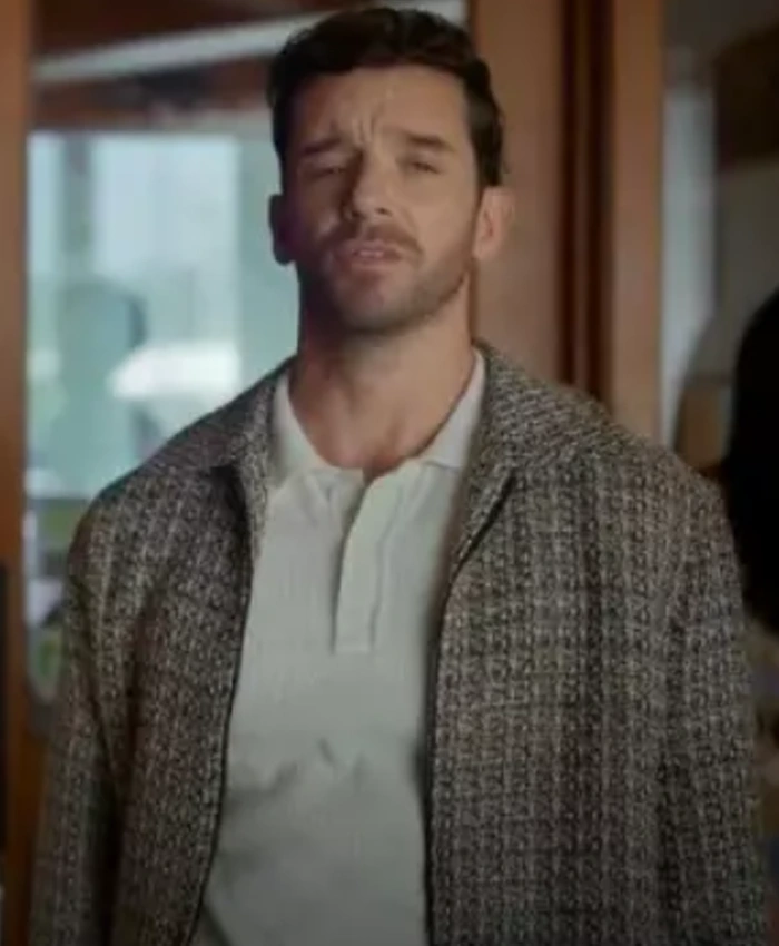 Brian Shrinking S03 grey jacket with zipper closure