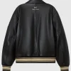 Brooklyn Nets bǝrō x Kid Super Leather Varsity Jacket Back