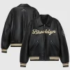 Brooklyn Nets bǝrō x Kid Super Leather Varsity Jacket For Sale