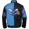 Charlotte Hornets Vintage Leather Jacket Back