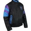 Charlotte Hornets Vintage Leather Jacket Side