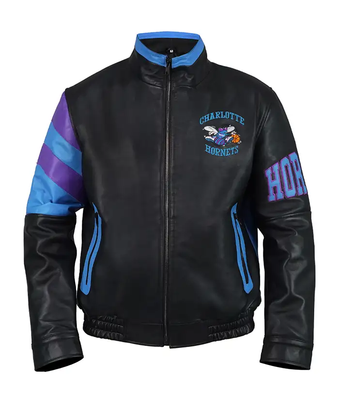 Charlotte Hornets Vintage Leather Jacket