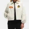 Chicago Blackhawks Heathered Bone Coach’s Jacket Front