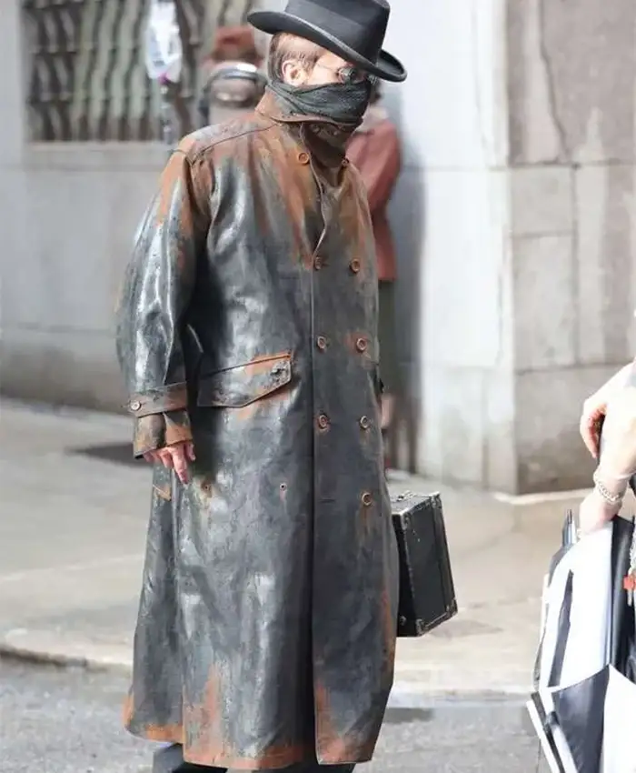 Christian Bale The Bride Vintage Leather Coat Side