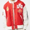 Converse x Liverpool FC Full-Snap Varsity Red and White Jacket
