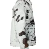 Cowhide Black And White Fur Leather Jacket For Women