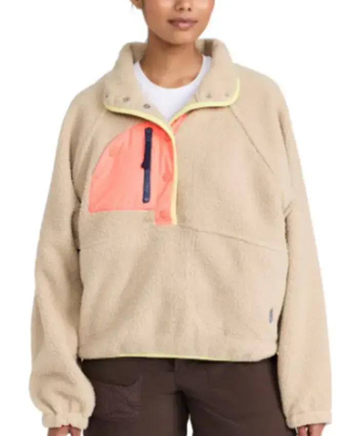 D'Arcy Carden Wild Vacation Rentals S01 Pink Pocket Fleece Jacket For Sale