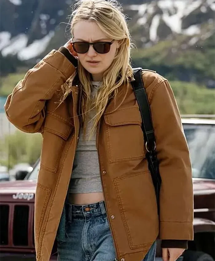 Dakota Fanning The Sun Never Sets Brown Jacket