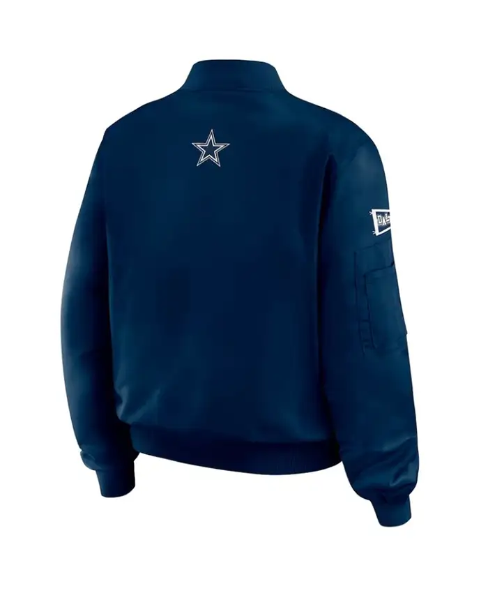 Dallas Cowboys Navy Patch Bomber Jacket For Sale