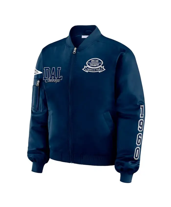 Dallas Cowboys Navy Patch Bomber Jacket