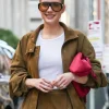 Emma Roberts 2026 Brown Suede Leather Jacket