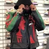 Get Rapper Westside Gunn Black and Green Moto Leather Jacket