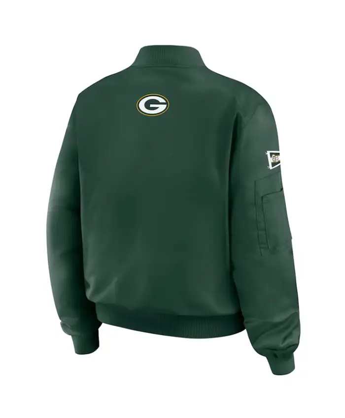 Green Bay Packers Patch Bomber Jacket For Sale