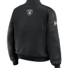 Las Vegas Raiders Black Patch Bomber Jacket Back