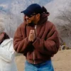 Lewis Hamilton China Brown Sherpa Hooded Jacket Front