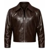 Love is Blind S10 Nick Lachey Brown Leather Jacket Front
