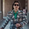 Marisa Tomei You're Dating a Narcissist! Plaid Wool Coat