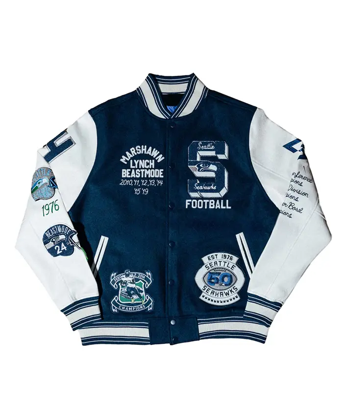 Marshawn Lynch Seattle Seahawks Beastmode Legacy Varsity Jacket
