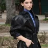 Matilda De Angelis La lezione Black Leather Jacket For Sale