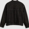 Men and Women Levis Air Jordan Black Denim Jean Jacket For Sale
