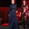 Meryl Streep The Devil Wears Prada 2 Fan Event 2026 Miranda Priestly Blue Satin Coat