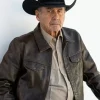 Michael Edwards The Sheriff Brown Leather Jacket For Sale