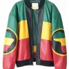 Michael Hoban Rastafarian Theme Leather Jacket