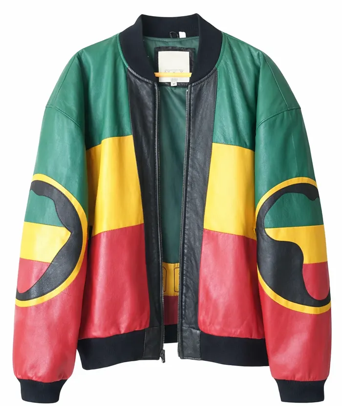 Michael Hoban Rastafarian Theme Leather Jacket