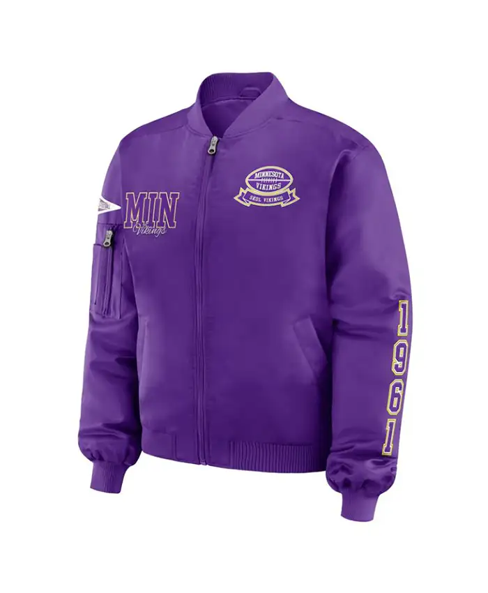 Minnesota Vikings Purple Patch Bomber Jacket