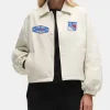 NY Rangers Heathered Bone Coach’s Jacket Front