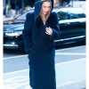NYC 2026 Emilia Clarke Blue Hooded Coat For Sale