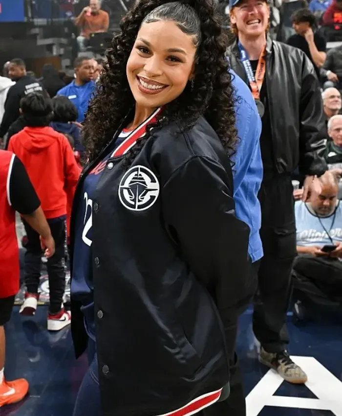 National Basketball Association Los Angeles Clippers Jordin Sparks Game Black Varsity Jacket